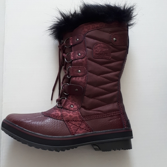 Sorel Mid Thigh  Burgundy Winter Boots - Picture 5 of 8